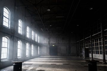 Rays of Hope in Abandoned Space by Vlindertuin Art