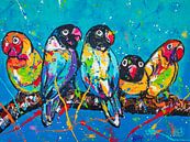 Love parrots op een tak van Happy Paintings thumbnail