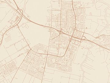 Kaart van Amstelveen in Terracotta van Map Art Studio