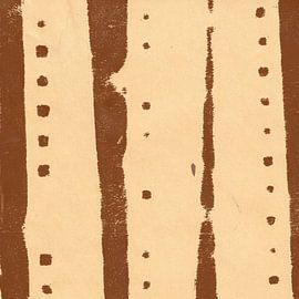 Art abstrait moderne. Formes organiques en brun doré et blanc cassé sur Dina Dankers