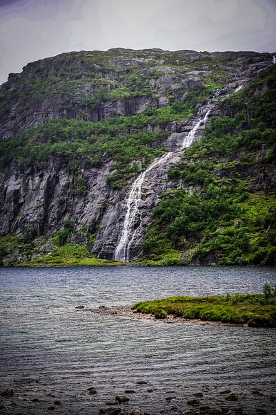 Waterfall at Hunnevatn: Dramatic Beauty on Rainy Day by Be More Outdoor