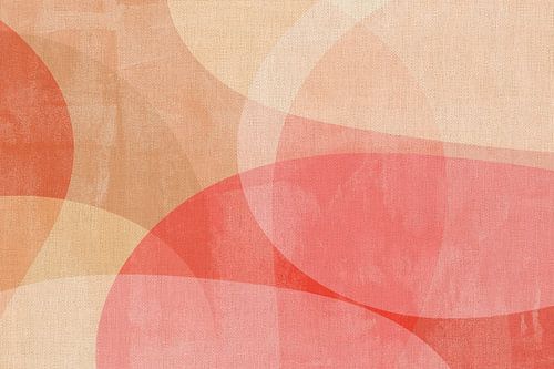 Warme pastel organische vormen op linnen