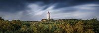 Leuchtturm Dornbusch auf Hiddensee mit ziehenden Wolken von Voss Fine Art Fotografie Miniaturansicht