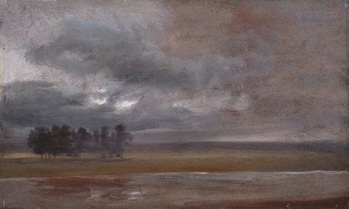 De Elbe in regen, Johan Christian Dahl...