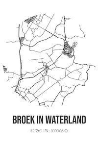 Broek in Waterland (Noord-Holland) | Landkaart | Zwart-wit van Rezona