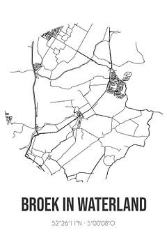 Broek in Waterland (Noord-Holland) | Karte | Schwarz und Weiß von Rezona