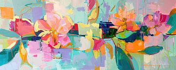 Bloemen art van Abstract Schilderij