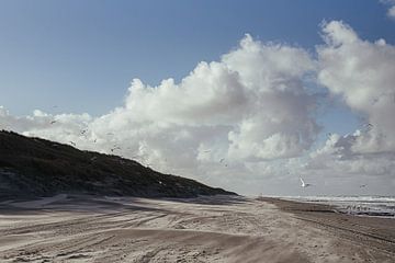 Ciel néerlandais au-dessus de la plage de Vlieland - tirage photo sur Laurie Karine van Dam