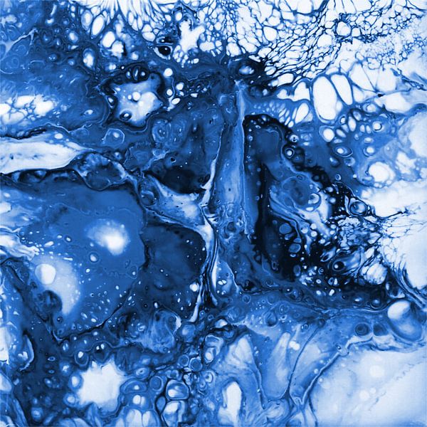 Red universe in blue by KW Malerei