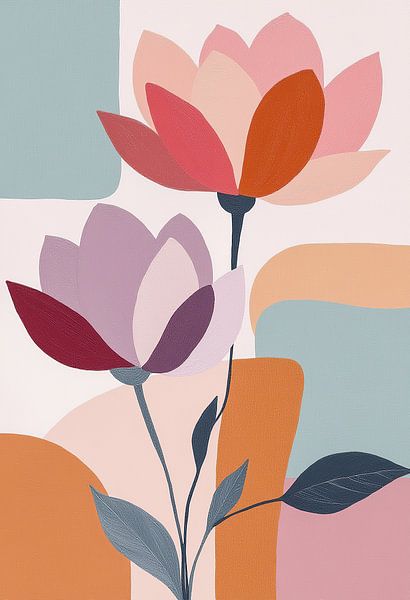 Moderne Blumenmalerei - Minimalistische Kunst für Innenräume. von AVC Art Studio