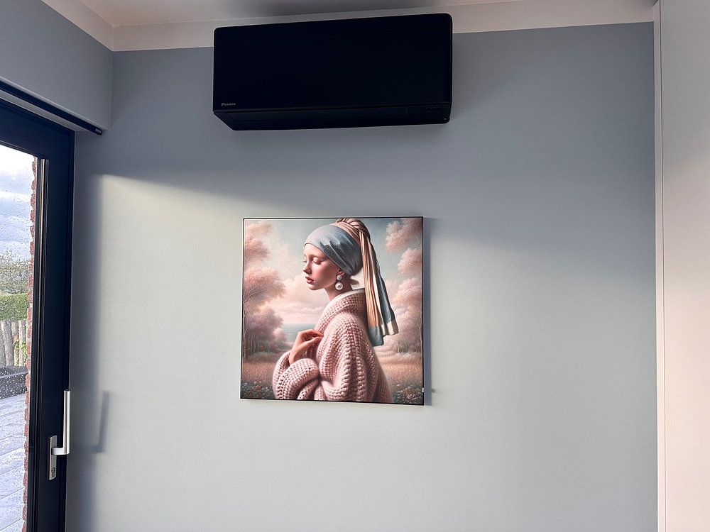 Modernes Mädchen mit der Perle "stille Reflexion " Johannes Vermeer von René van den Berg