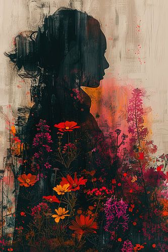 woman with flowers by Egon Zitter