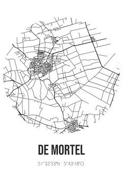 De Mortel (North Brabant) | Map | Black and White by Rezona