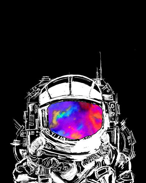 Trippy Astronaut Helm von Sebastian Grafmann
