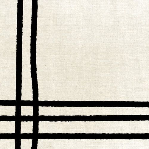 Minimalistische moderne Kunstwerk mit Linien und Texturen in schwarz und beige Hintergrund