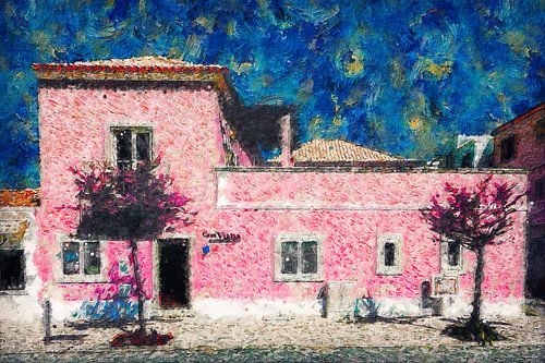 Casa Viana in Cabanas de Tavira (kunstwerk in de stijl van Vincent van Gogh) van Art by Jeronimo
