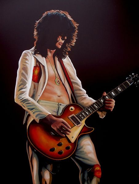 Peinture de Jimmy Page dans Led Zeppelin par Paul Meijering