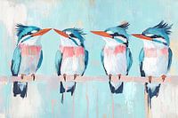 Ice Birds | Cheerful Painting of Ice Birds