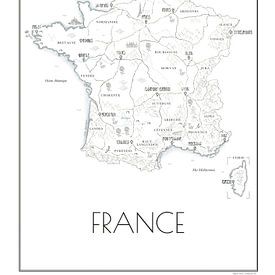 Poster met de landkaart van Frankrijk van Martijn Joosse