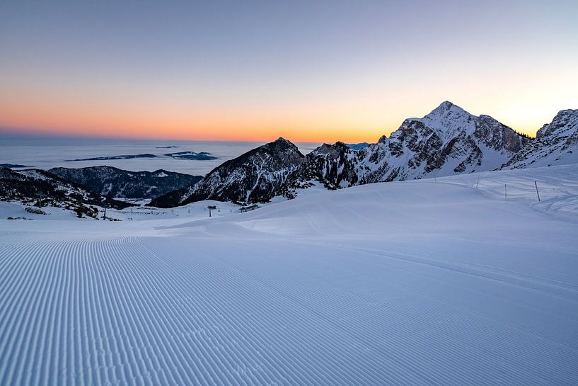 Dawn over the Tannheim ski resort by Leo Schindzielorz