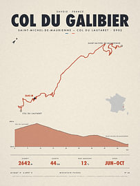 Bergpaskaart Col du Galibier, Frankrijk