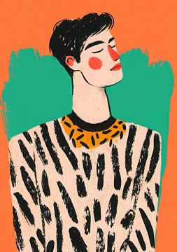 Gestileerde portretillustratie van Niklas Maximilian