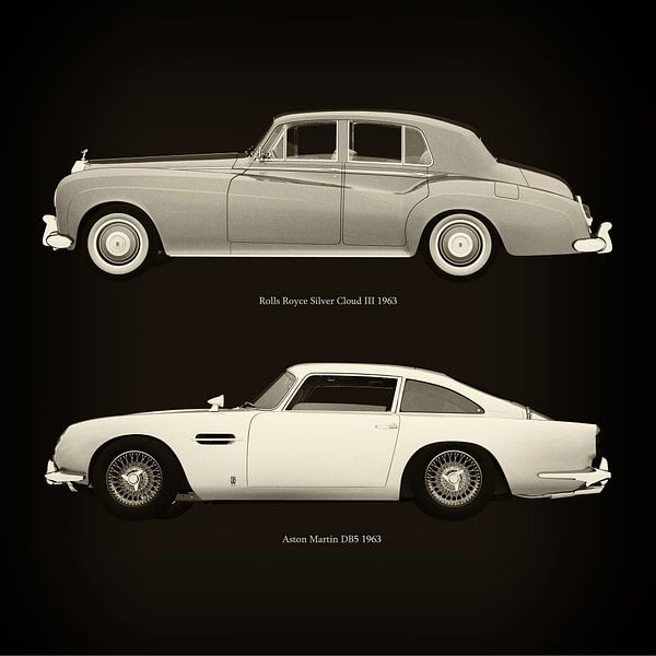 Rolls Royce Silver Cloud III 1963 en Aston Martin DB5 1963 van Jan Keteleer (JanKé): Een reis voorbij het canvas