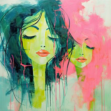 Vrouwen abstract neon van De Mooiste Kunst