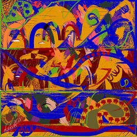 la femme dans l'art digital geometrique abstrait sur EL QOCH