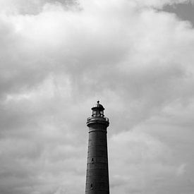 Dänischer Leuchtturm in schwarz-weiß von ellenklikt