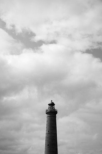 Danish lighthouse in black and white