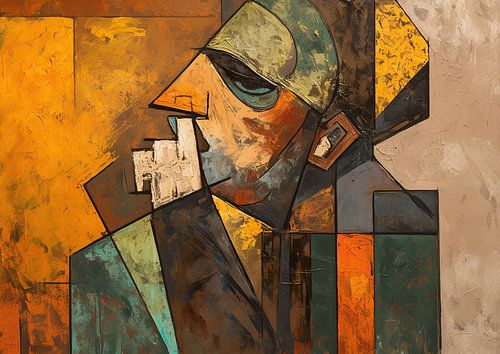 Mann mit Hut | Mann in Erdtönen und Formen