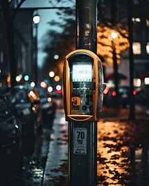 Parking meter in the city