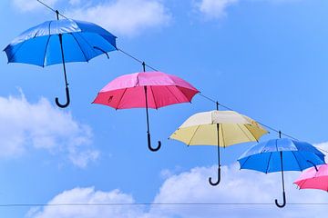 Regenschermen in de zon van Gevk - izuriphoto