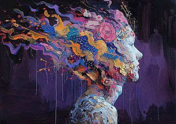 Vrouwen Abstract Schilderij | Mind Cascade van Kunst Kriebels