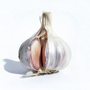 Knoblauchknolle in ihrer ganzen Pracht - Foodfotografie