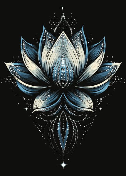 Fleur de lotus étincelante dans l'obscurité par Pixelbull Design