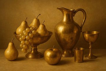 Klassisches Stillleben mit goldenen Früchten von Imperial Art House