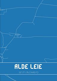 Blauwdruk | Landkaart | Alde Leie (Fryslan) van Stad & Wand