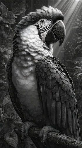 zwart-wit papegaai-kaketoe-ara
