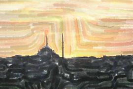 Silhouet van de oude stad Istanbul