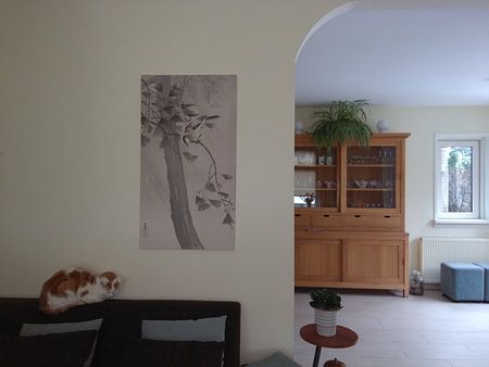 Mésange de queue dans la tempête de Ohara Koson