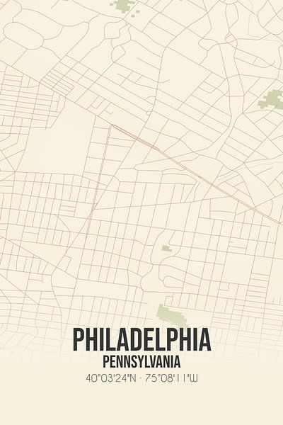 Carte ancienne de Philadelphie (Pennsylvanie), Etats-Unis. par Affiches de lieux