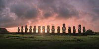 Sunrise at Ahu Tongariki Easter Island by Jelmer Laernoes thumbnail