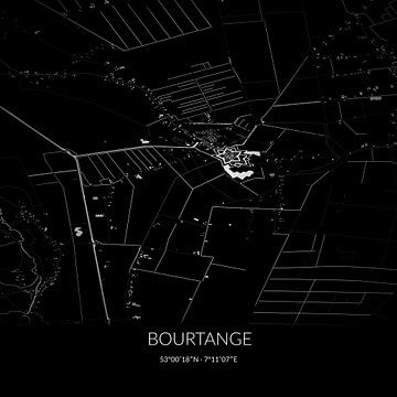 Schwarz-weiße Karte von Bourtange, Groningen. von Rezona