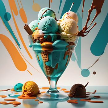 Gâteau à la crème glacée comme pièce maîtresse artistique