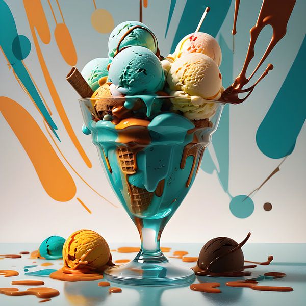 Ice cream cake as artistic centrepiece by Bart Veeken