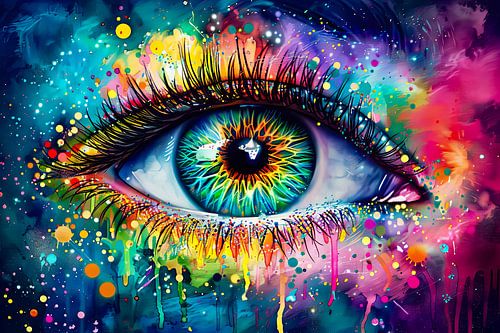 digitaal abstract beeld  ogen