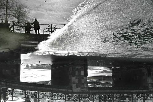 Amsterdam Prinsengracht winter reflectie