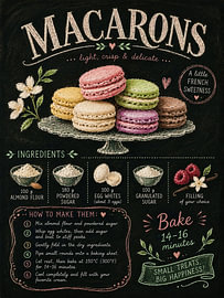 Macarons français – Recette vintage sur ardoise sur Green Nest